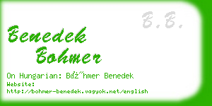 benedek bohmer business card